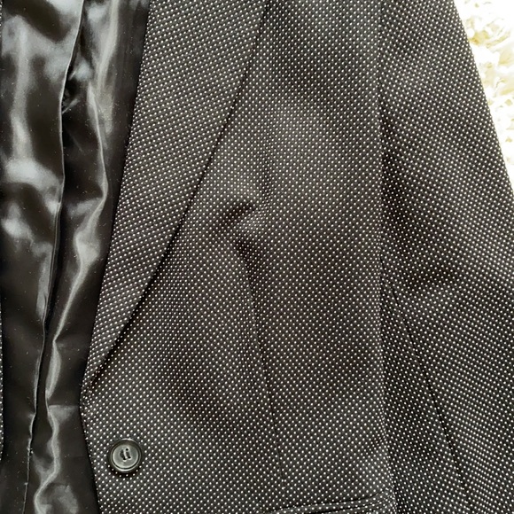 SIZE 4 ZARA NAVY BLUE POLKA DOT BLAZER - Picture 3 of 4